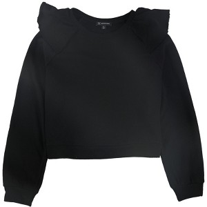 I.N.C International Concepts Womens Pullover Ruffled Sweatshirt, Black, X-Large - 1 of 1