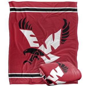 Eastern Washington University Primary Logo Stripes Silky 50x60 Blanket, 1 Sided - 1 of 4