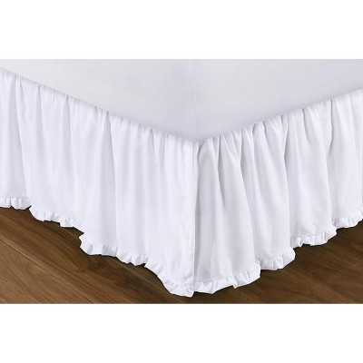 Sasha White Twin Bed Skirt with Ruffled Hem