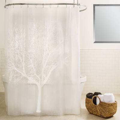 Pearl Tree Design Waterproof EVA Shower Curtain with Liner