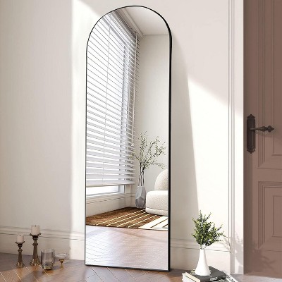 Beautyolove Full Length Mirror, 64" x 21" Free Standing Floor Mirror, Modern Full Body Mirror with Stand, Black