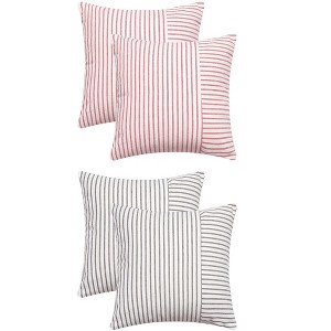 REGALWOVEN 4 Pcs Boho Striped Throw Farmhouse Pillow Covers for Couch Sofa Bedroom Home Decor - 1 of 4