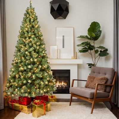 Resenkos Artificial 9ft  LED-lit Christmas Tree with 1930PVC Mixed Branch Tips