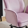 Karl Home | 28.5 inch White Velvet Dovetail Swivel Office Chair With Wheels - 4 of 4