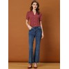 Allegra K Women's Heart-Shaped Polka Dots V Neck Short Sleeve Button Down Vintage Blouse - 3 of 4
