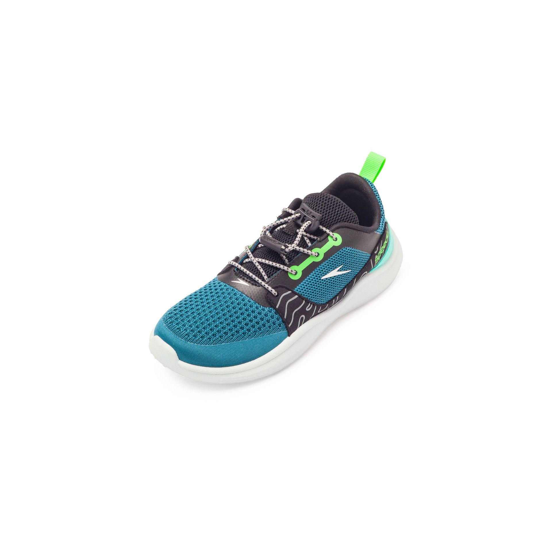 Speedo Junior Watertrek - Green/Black M: Lace Up Abstract Water Shoes with Flexible Outsole