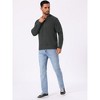 INSPIRE CHIC Men's Long Sleeve Quarter Zip Mock Neck Knitted Polo Sweater - 2 of 4