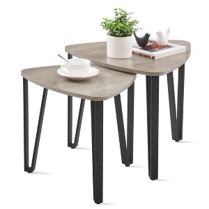 VASAGLE Nesting Coffee Tables, End Tables Set of 2，Industrial Small Stacking Side Tables with Metal Frame - 1 of 4
