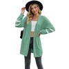 Women's Long - Sleeve Sweatshirt Paneled Contrast - Stripe Knit Cardigan, Oversized Open - Front Coat for Casual Wear - 3 of 4