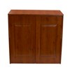 Double Hamper Cabinet, Metal Exterior and Removable Polyester Bags, Dual Compartments for Sorting, Faux Wood Grain - image 3 of 4