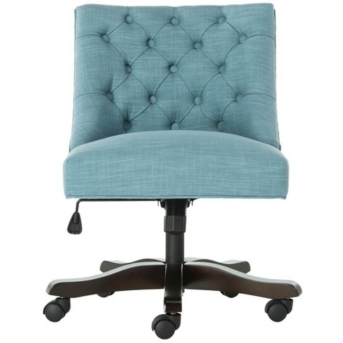 Soho Tufted Swivel Desk Chair Light Blue Safavieh Target