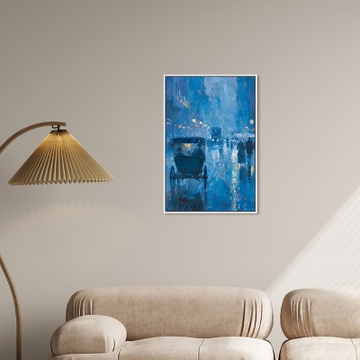 Blue and White Vincent Van Gogh Inspired Canvas Print, 31" x 21"