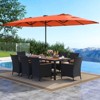 Tangkula Set Of 11 Patio Dining Set w/ 15ft Double-Sided Patio Umbrella (Base Included) - 3 of 4