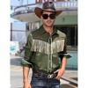 Clearlove Men’s Western Slim Fit Denim Shirt with Long Sleeves, Fringe Detailing, and Rose Embroidery - 3 of 4