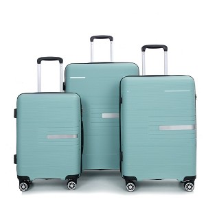 Luggage 3 Piece Set(20"/24"/28"), Hardshell Suitcase With Double Mute Spinner Wheels, TSA Lock - 1 of 4