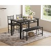 4 Piece Kitchen Table Set for Small Space£¬Modern Dining Table Set£¬2 Chairs,1 Bench,1 Table,47 "Rectangular Dining Room Set with Storage Bench - 2 of 4