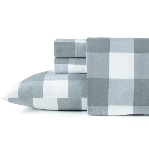 Pointehaven 180 GSM Brushed Cotton Printed Soft Flannel Deep Pocket Oversized Sheet Set - 1 of 4