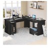 60 Inch L Shaped Desk Corner Computer Desk With File Drawer And Storage Cabinet For Home Office, Study Room - 2 of 4