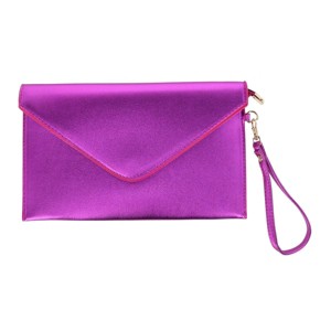 CTM Women's Glossy Metallic Envelope Wristlet Clutch Handbag - 1 of 4