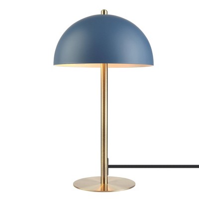 15" Luna Table Lamp with Brass Accents Matte Blue - Globe Electric