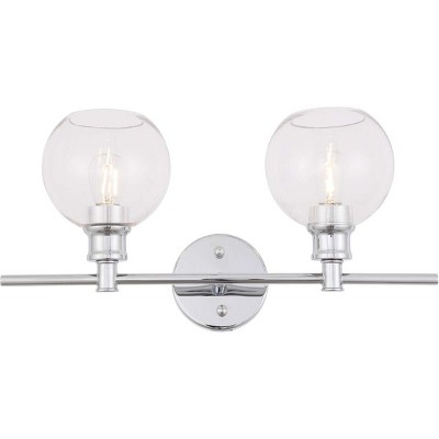 Elegant Lighting Collier 2 light Chrome and Clear glass Wall sconce