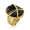 Ross-Simons Onyx and 0.90 ct. t.w. Black Spinel Ring in 18kt Gold Over Sterling - 3 of 4