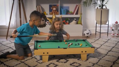 Kids 4-in-1 Multi Game Table with Pool, Air Hockey, Foosball, and Ping Pong