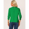 INSPIRE CHIC Women's Work Office Keyhole Pleated Front Ruched 3/4 Sleeve Chiffon Blouse - 4 of 4