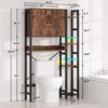 Aheaplus 7-Tier Bathroom Organizer Cabinet with Doors and 4 Hooks, Over The Toilet Storage Cabinet with Adjustable Shelf - 4 of 4