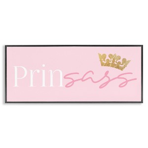 Stupell Industries Princess Sassy Girl Princess Pun Royal Crown Pink, 13" x 30" - 1 of 4