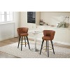 Brown 26" Bar Height Bar Stool, Set of 2, 360° Swivel Upholstered Bar Stool - 2 of 4