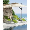 Set of 2 Outdoor Patio Chaise Lounge, 3 Pieces Pool Lounge Chairs with Arm & Side Table, Beach Sunbathing Lawn Chairs for Outside - 4 of 4