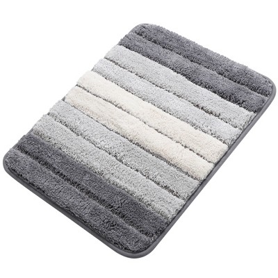 Piccocasa Microfiber Plaid Bathroom Rugs Extra Soft Fluffy Absorbent Bath  Rug Gray White 17x24 : Target