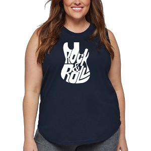 LA Pop Art Rock And Roll Guitar - Women's Word Art Tank Top - 1 of 4