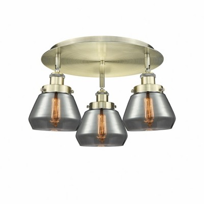 Fulton - 3 Light Flush Mount In Art Deco Style-8 Inches Tall and 18.25 Inches Wide