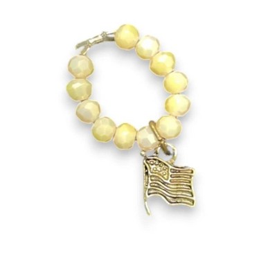 Michelle Marie Boutique's  Crystal Stretch Ring with Assorted Pewter Charms