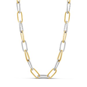 SHYMI Two-Tone 7mm Oval Paperclip Necklace — 18k Gold-Filled, Rhodium-Plated, Multiple Lengths - 1 of 2