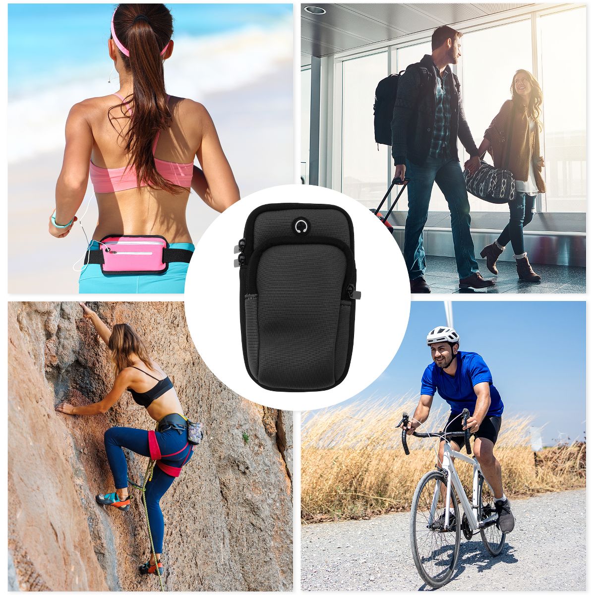 Unique Bargains Portable Phone Holder Arm Bands with Zipper 1 Pc - thumbnail 4