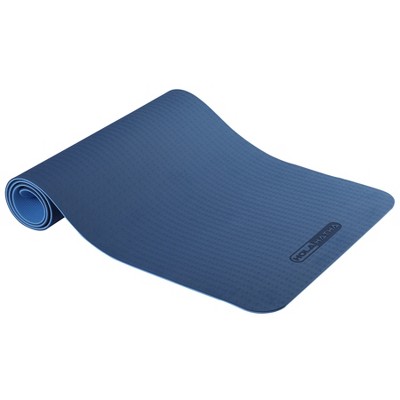 HolaHatha 72" Tall x 24" Wide Double Sided Reversible 0.25" Thick Non Slip Home Gym Exercise Yoga Mat for All Yoga, Pilates and Floor Workouts, Blue