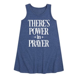 Girls' - Instant Message - Theres Power In Prayer Graphic Sleeveless Aline Dress - 1 of 4