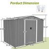 Outdoor Garden Aluminium Frame Tools Storage Shed,Backyard Pet Room,Metal Garbage Room with Lockable Door and Floor Frame-Coolbibila - 4 of 4
