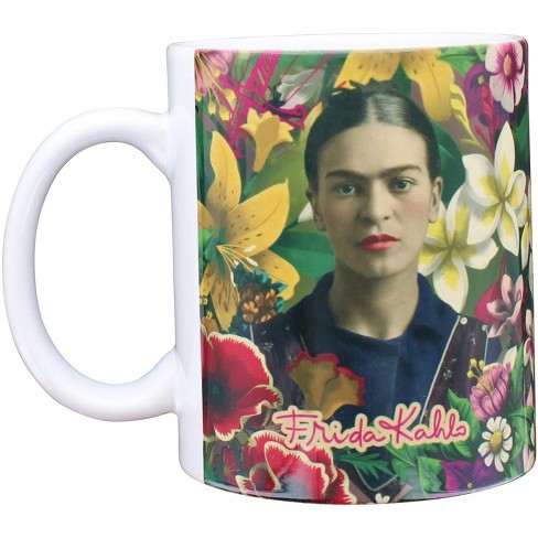Prima Design FRIDA  KAHLO  Multi-color Floral Ceramic Pottery Coffee Mug Tea Cup 