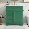 Lyngins 30" Freestanding Bathroom Vanity with Sink, Acacia Wood Bathroom Storage Cabinet with Soft-Closing Door, 1 Tip-Out + 3 Drawers, Gold Knobs - 2 of 4