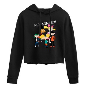 Women's - Hey Arnold! - Group Shot Cropped Graphic Hoodie - 1 of 3