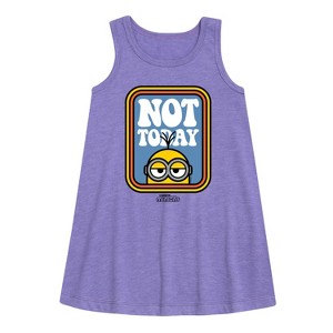 Girls' - Despicable Me Minions - Not Today Graphic Sleeveless Aline Dress - 1 of 3