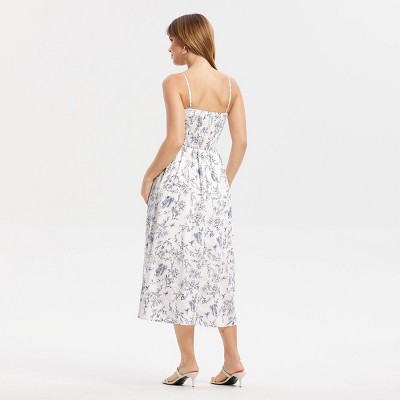 Женские платья A New Day Women's Detachable Strap Midi Dress - A New Day™ White Floral XS — фото 2
