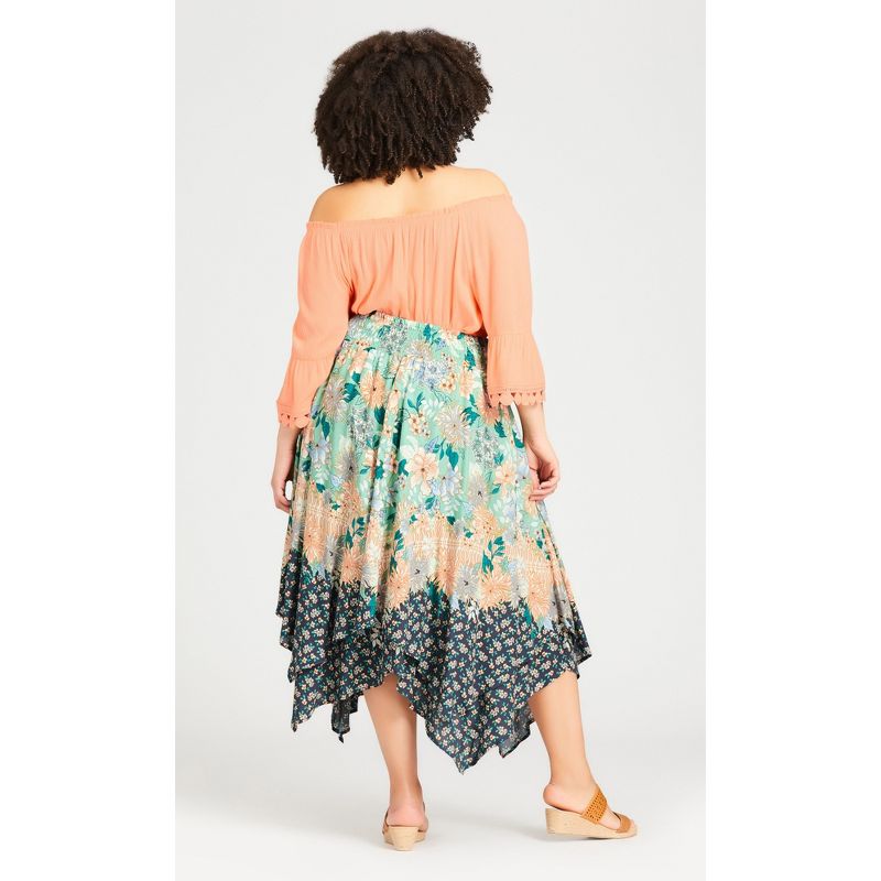 Women's Plus Size Nora Hanky Hem Skirt - mint | AVENUE, 3 of 5