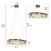 LNC Alastair 1-Lights 21.7" Luxury and Glam  Circle Integrated LED Crystal Chandelier,Gold - 3 of 4