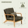 Beige Modern Accent Chair with Lumbar Pillow and Wooden Frame for Living Room or Office - 3 of 4