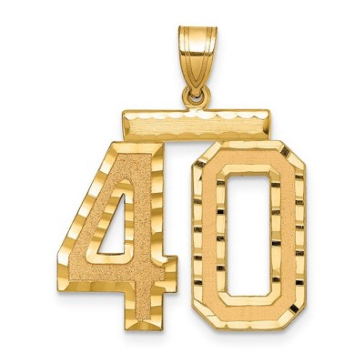 Black Bow Jewelry 14k Yellow Gold, Varsity Collection, Large D/C Pendant Number 40